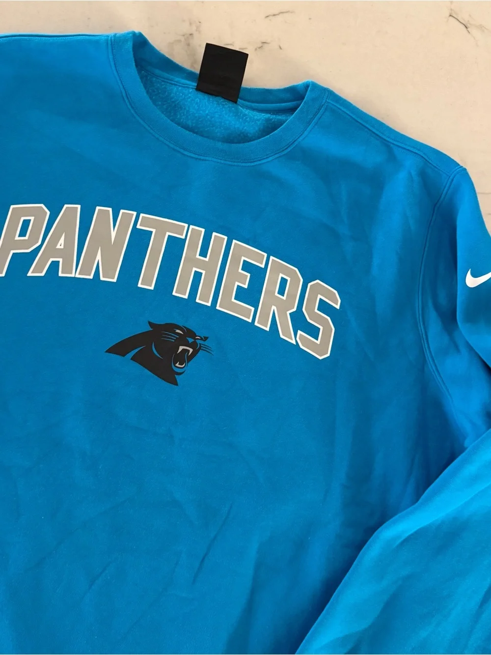Carolina Panthers Sweatshirt Crewneck Men 2XL Blue Nike NFL XXL
